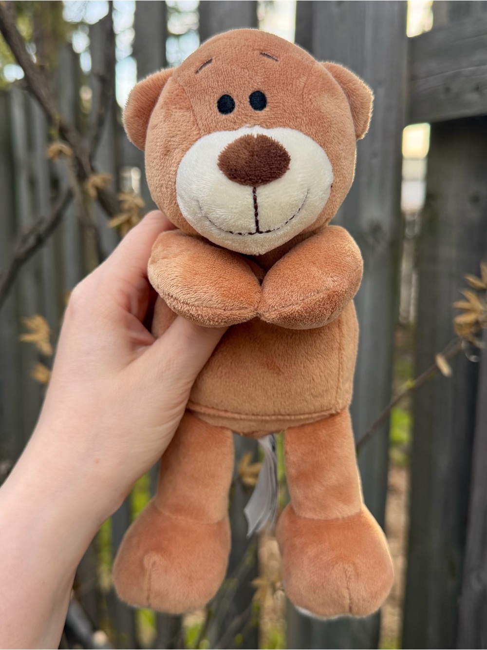 H&M Brown Teddy Bear Soft Cute Plush Stuffed Animal Toy Tummy Pouch 9” Lovey